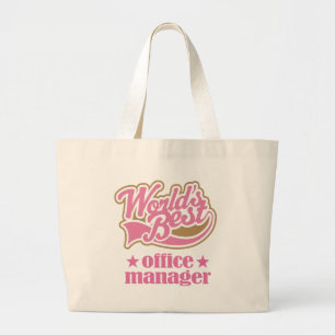 Office Manager Gift (Worlds Best) Large Tote Bag