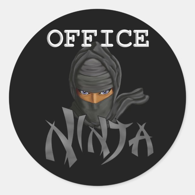 Office Ninja Classic Round Sticker (Front)