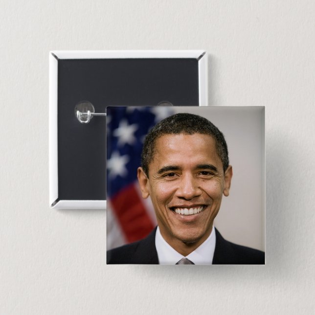 Office of the President Elect Barack Obama 2 Inch Square Button (Front & Back)