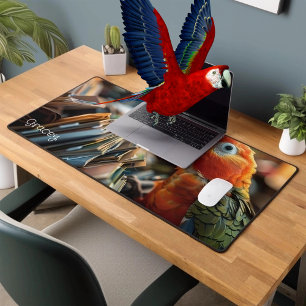 Office Parrot Personalized Desk Mat