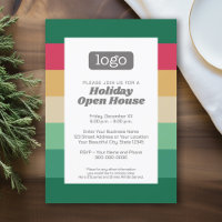 Office Party with Company Logo - retro 70s stripes