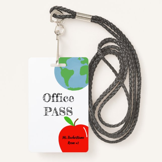Office Pass Badge (Front with Lanyard)