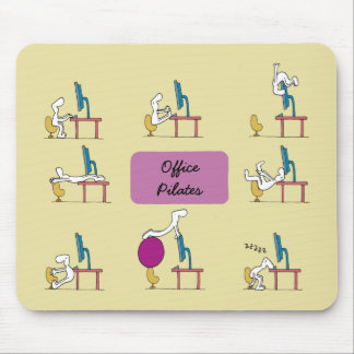 Office Pilates mousemat, yellow Mouse Pad