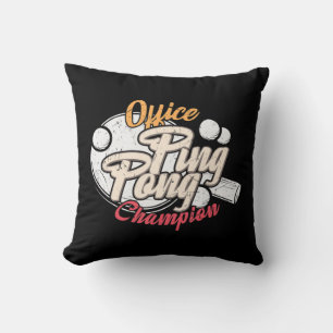 Office Ping Pong Champion Throw Pillow