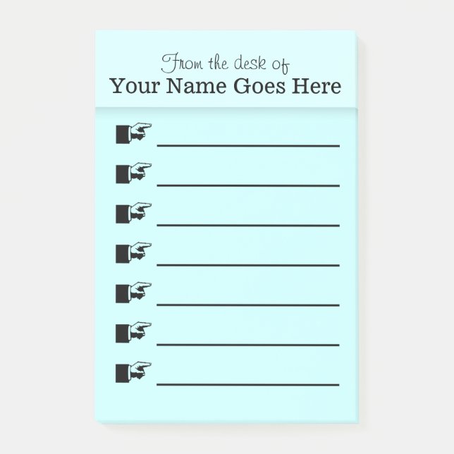 Office post it organizer PERSONALIZE Post-it Notes (Front)