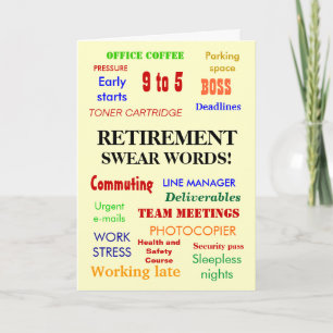 Office Retirement   Joke Swear Words   Add Photo Card