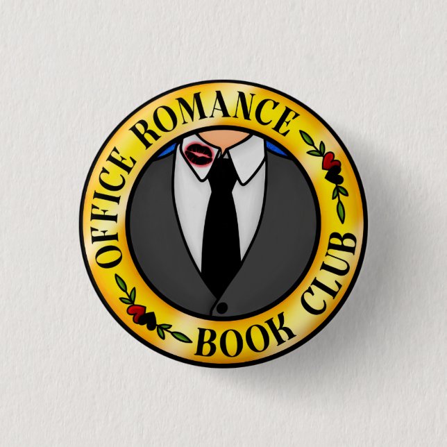 Office Romance Book Club Badge 1 Inch Round Button (Front)