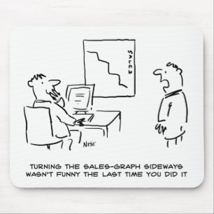 Office Sales Chart Turned Sideways. Humourous Mouse Pad