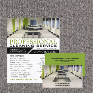 Office Setting, Cleaning Service Advertising Flyer