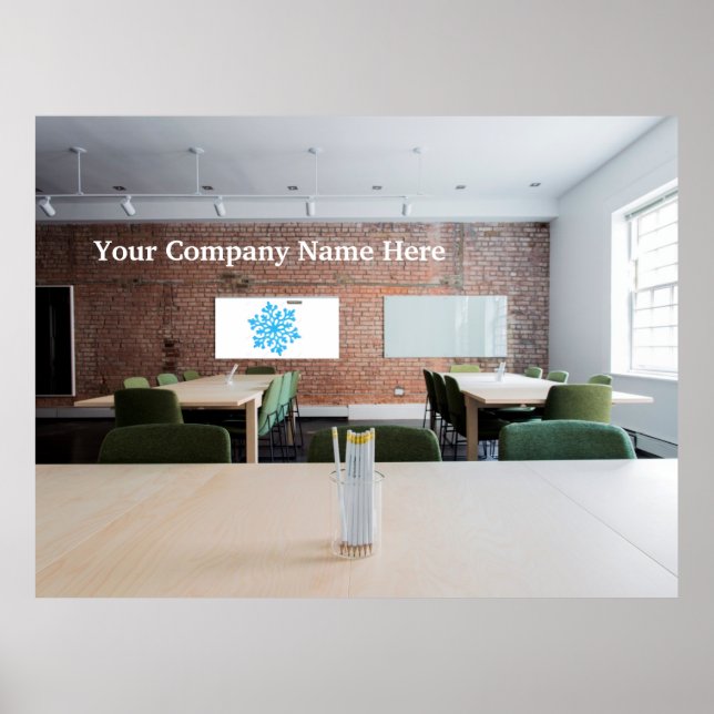 Office space back ground for video calls poster (Front)