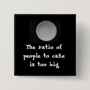 office space: Ratio of people to cake 2 Inch Square Button