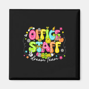 Office Staff Dream Team First Day Of School Retro Magnet