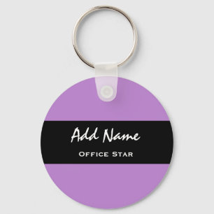 Office Star Purple Background Custom Name V01 Keychain