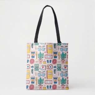 Office Stationery: Quirky Seamless Texture Tote Bag
