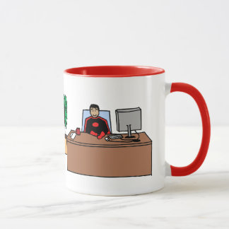 Office Superhero - personalized cartoon mug