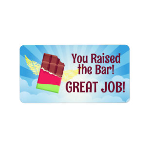 Office treats candy bar employee incentive reward label