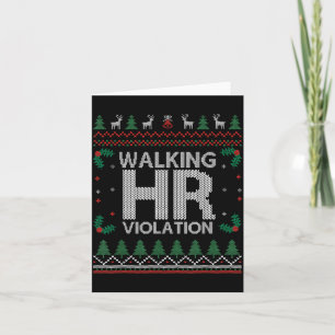 Office Ugly Christmas Funny Walking Hr Violation W Card