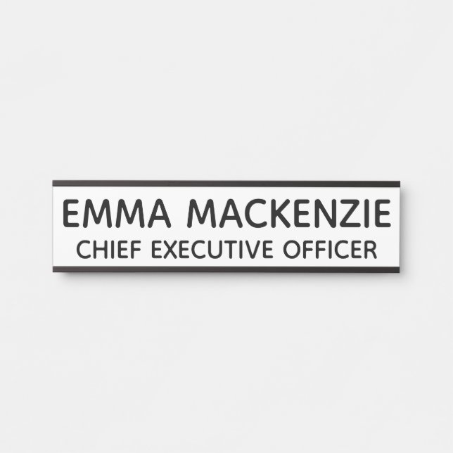 Office White Business Hanging Door Sign Name Plate (Front)