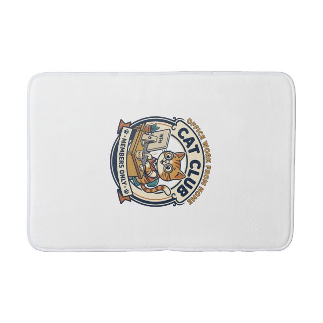 Office Work From Home Cat Cat Lover Gift - Office  Bath Mat (Front)