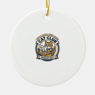 Office Work From Home Cat Cat Lover Gift - Office Ceramic Ornament