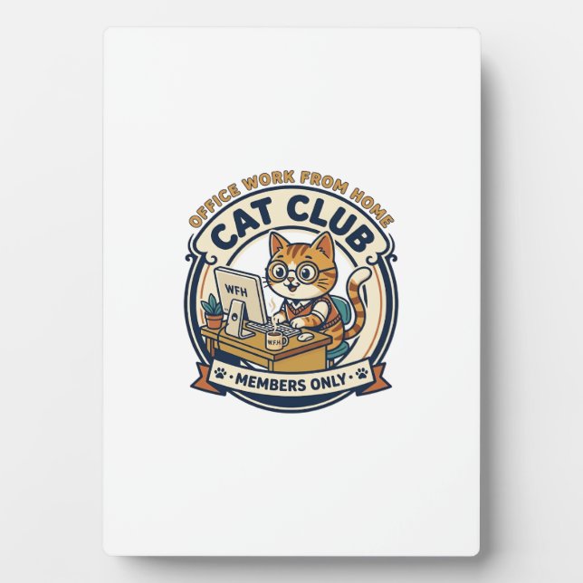 Office Work From Home Cat Cat Lover Gift - Office  Plaque (Front)
