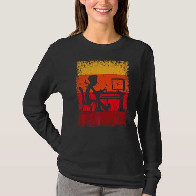 Office Work Programmer Programming Home Office Vin T-Shirt (Front)