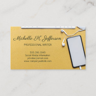 Office Work Space Minimal Yellow Background Business Card