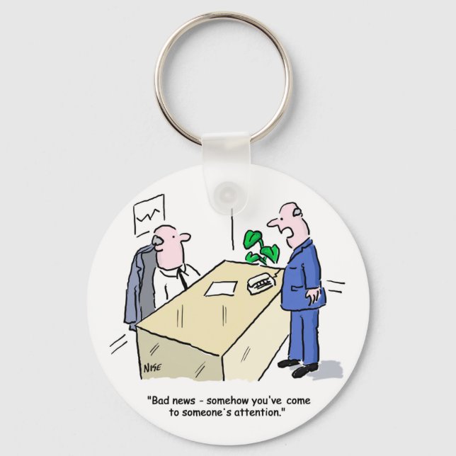Office Worker Gets Noticed by Someone Keychain (Front)