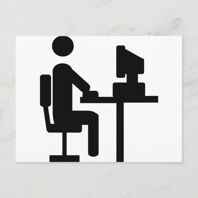 office worker icon postcard (Front)