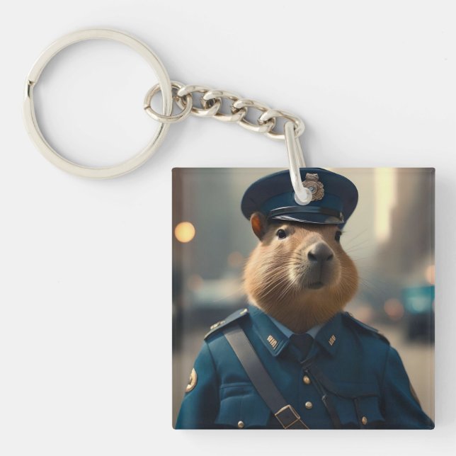 Officer Capybara: Keeping the Peace, Keychain (Front)