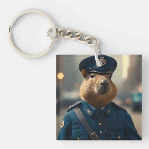 Officer Capybara The Policeman, Keychain