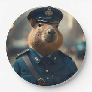 Officer Capybara The Policeman, Paper Plate