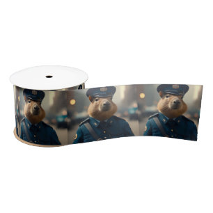 Officer Capybara The Policeman,  Satin Ribbon