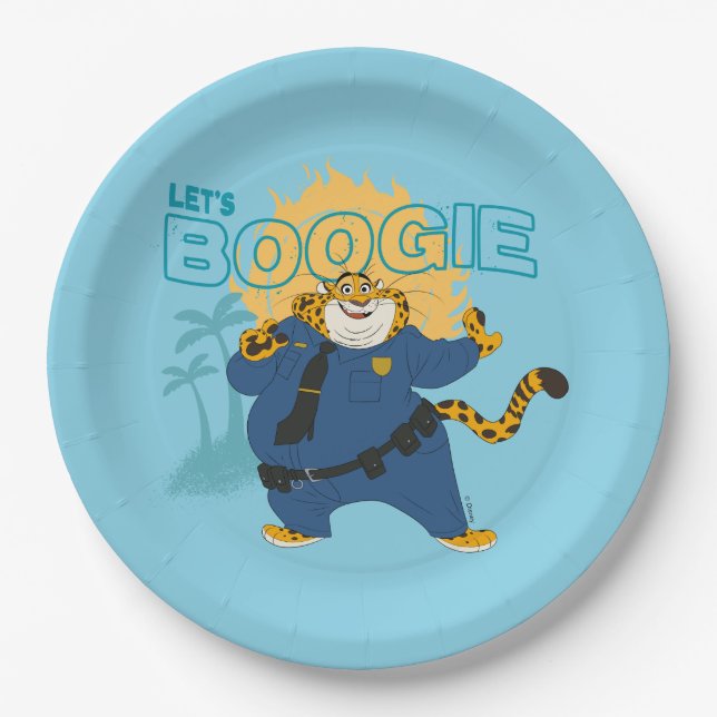 Officer Clawhauser - Let's Boogie Paper Plate (Front)
