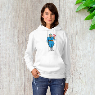 Officer Holding A Stop Sign Womens Hoodie