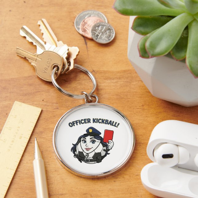 Officer Kickball Soccer Referee Keychain (Desk)