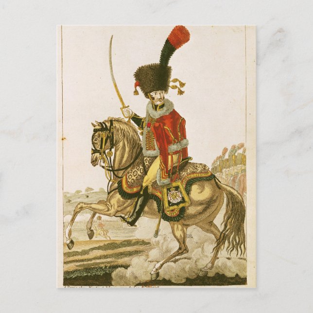Officer of the Hussars of the Imperial Guard Postcard (Front)
