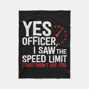 Officer Speeding - For Car Enthusiasts Amp Mechani Fleece Blanket