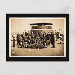 Officers on Deck of Ironclad Monitor Civil War Postcard