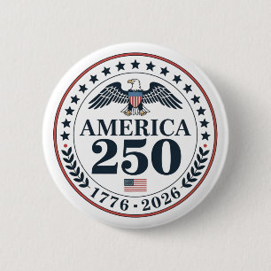Official America 250th Anniversary Commemorative 2 Inch Round Button