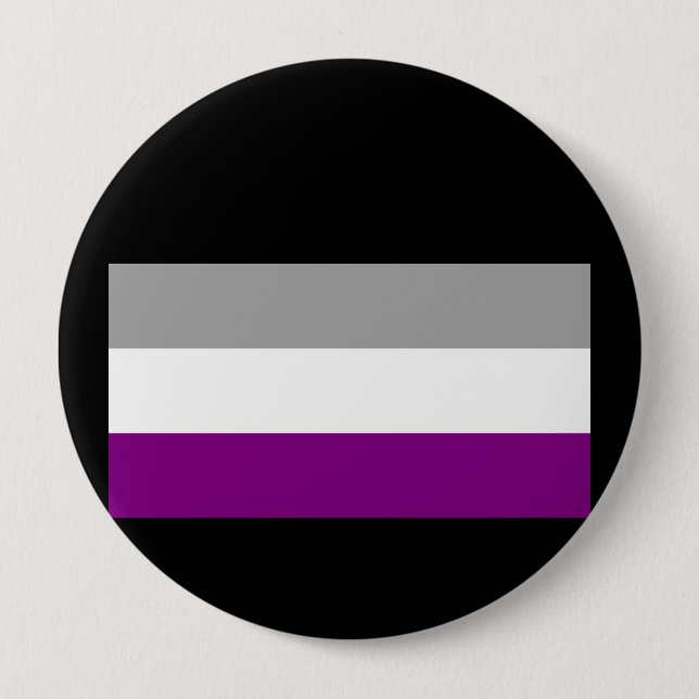 OFFICIAL ASEXUAL PRIDE FLAG 4 INCH ROUND BUTTON (Front)