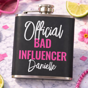 Official Bad Influence Custom Bachelorette Party Hip Flask