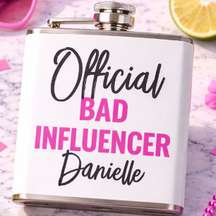 Official Bad Influencer Bachelorette Party Custom Hip Flask