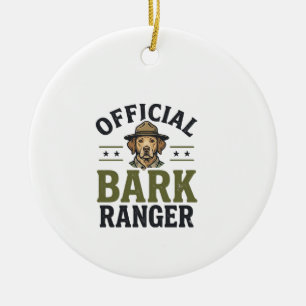 Official Bark Ranger Dog Vintage Graphic_1 Ceramic Ornament