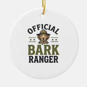 Official Bark Ranger Dog Vintage Graphic_1 Ceramic Ornament
