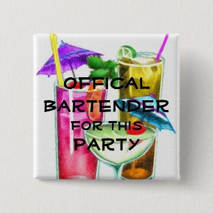 Official Bartender for this Party 2 Inch Square Button