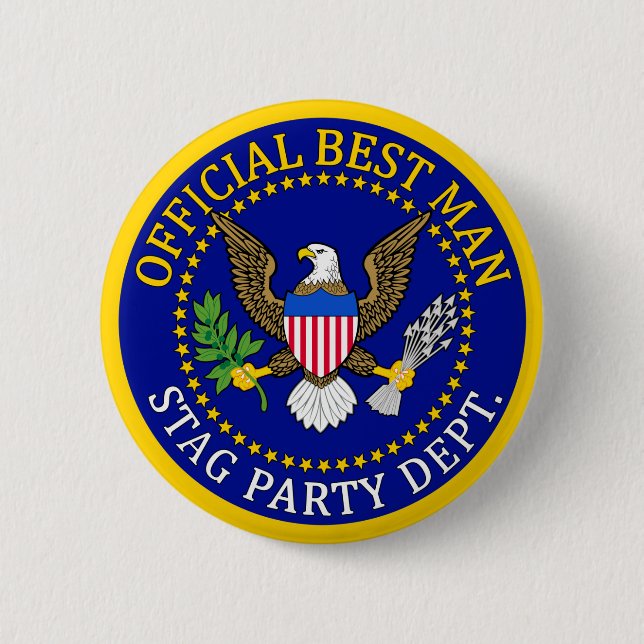 Official Best Man 2 Inch Round Button (Front)