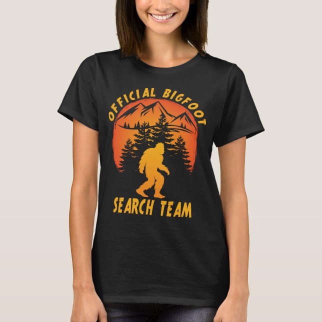 Official Bigfoot Search Team Sasquatch Funny T-Shirt (Front)
