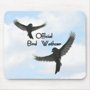 Official Bird Watcher Cloudy Sky Mouse Pad
