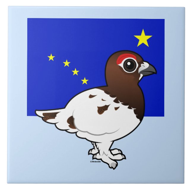 Official Birdorable of Alaska: Willow Ptarmigan Tile (Front)